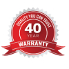 40-year limited parts warranty